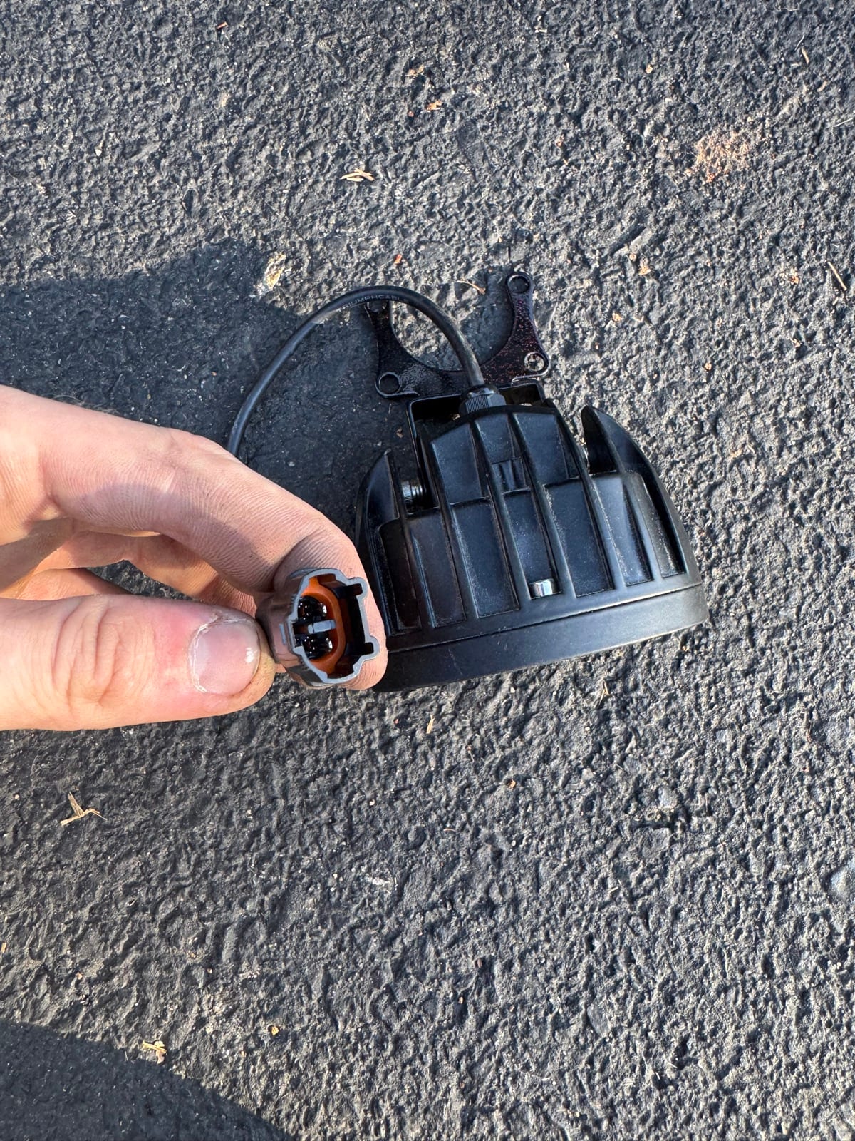 Stock Round Headlight with Red Bracket, photo 2 of 3